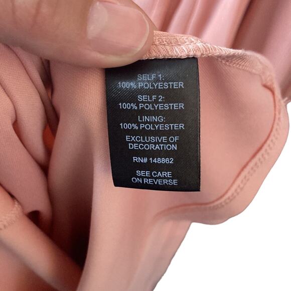 Torrid Blush Pleat & Eyelet Chiffon Maxi Dress Size 00 - Picture 8 of 9